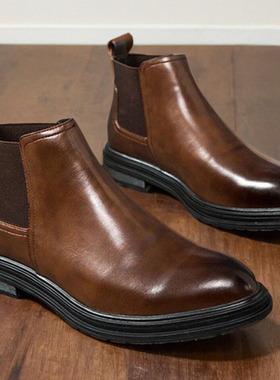 2024 Winter Chelsea Boots For Men Leather Waterproof Shoes