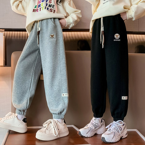 女童裤子纯棉休闲卫裤