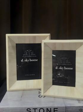 中古风复古风印度进口牛骨创意相框摆件样板间高端少众相框装饰品