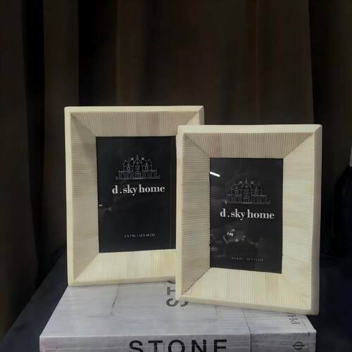 中古风复古风印度进口牛骨创意相框摆件样板间高端少众相框装饰品