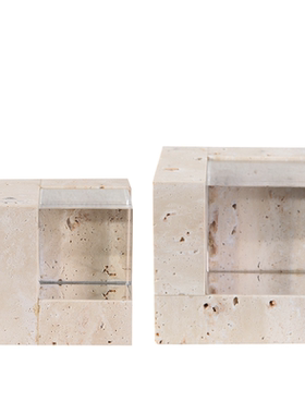 天然岩洞石现代客厅几何创意摆件