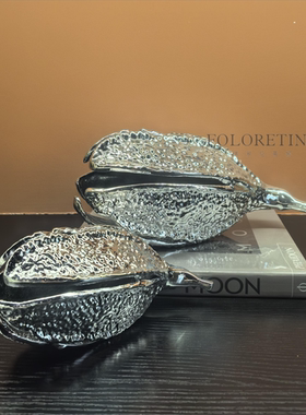 现代创意金属豆荚装饰品摆件样板间售楼处茶几桌面铝合金原创陈设