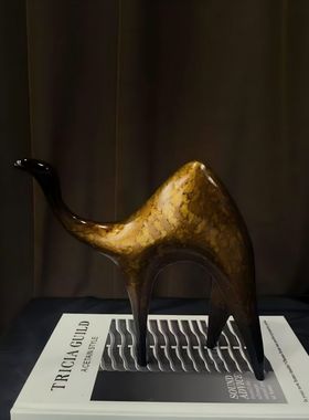 现代轻奢几何创意动物摆件