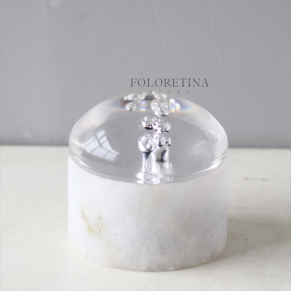 现代轻奢天然大理石创意储物罐样板间卧室台面石头储物罐装饰品摆