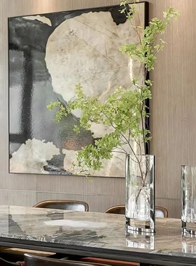 现代轻奢简约意式不锈钢玻璃电镀创意花器样板间茶几餐桌艺术花瓶