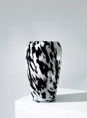 中古风手工艺术玻璃几何创意花器复古风样板间客厅疏离花瓶装饰品