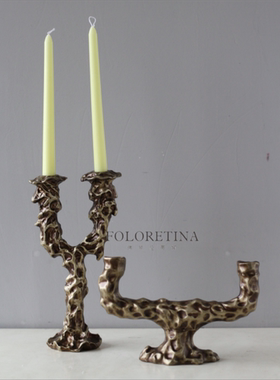 现代轻奢简约几何创意烛台艺术摆件样板间高端别墅餐桌桌面蜡烛台