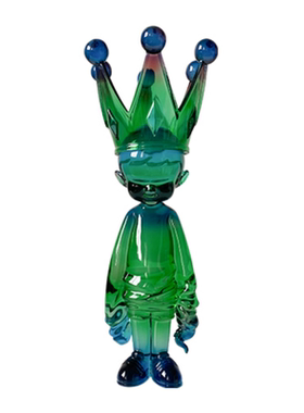 现代轻奢简约透明树脂皇冠人物摆件样板间儿童房陶瓷暴力熊装饰品