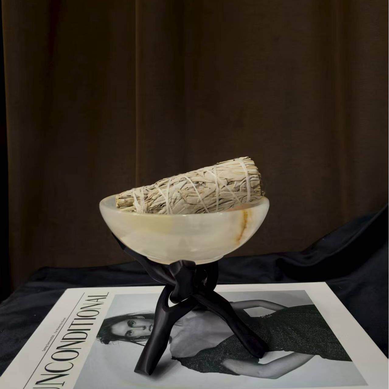 中古风复古风原创创意小果盘装饰品摆设样板间玉石抽象果盘摆件