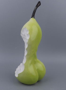 现代简约陶瓷美人梨创意摆件意式水果装饰品样板间茶几儿童房摆设