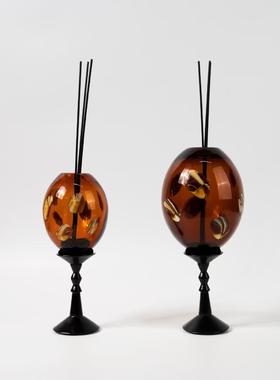 中古风复古风玻璃卫生间高级香薰摆件样板间小众奶油风香薰装饰品