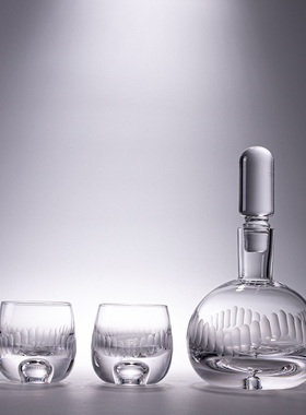 现代极简艺术玻璃酒器组合装饰品摆设样板间水吧台茶几玻璃器皿