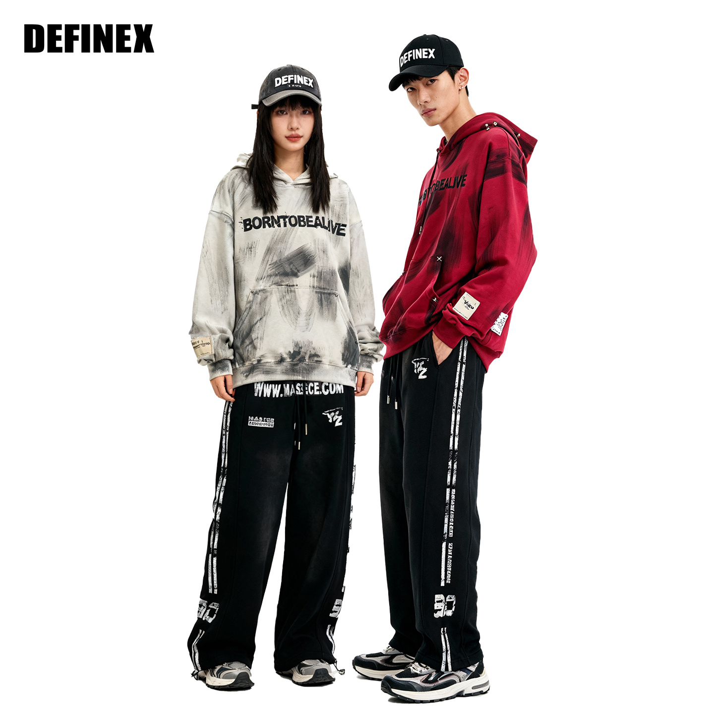 美式街头印花宽松直筒休闲卫裤