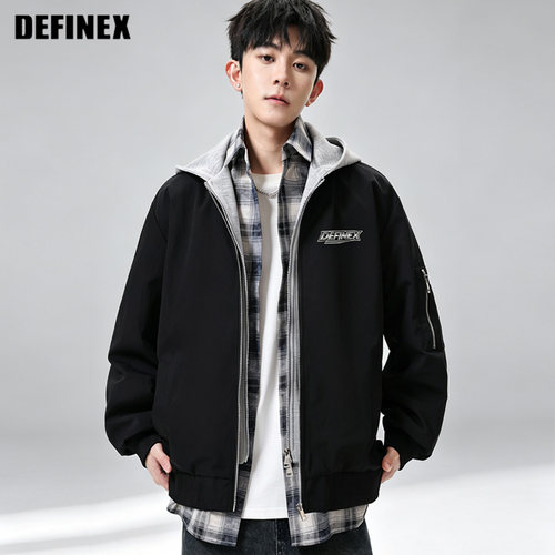 DEFINEX假两件叠穿拼接dx夹克