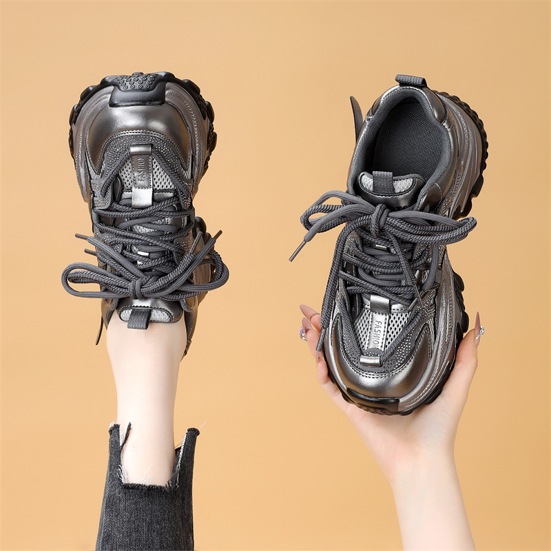 网面厚底老爹鞋女春夏透气休闲