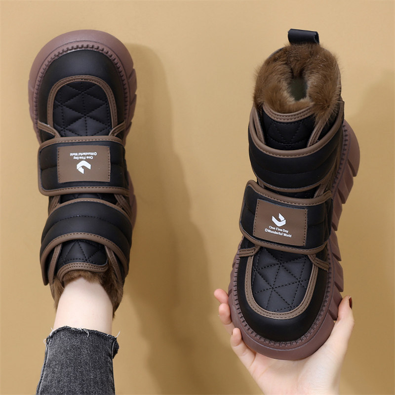 棉靴雪地靴桑坡村加绒加厚冬季