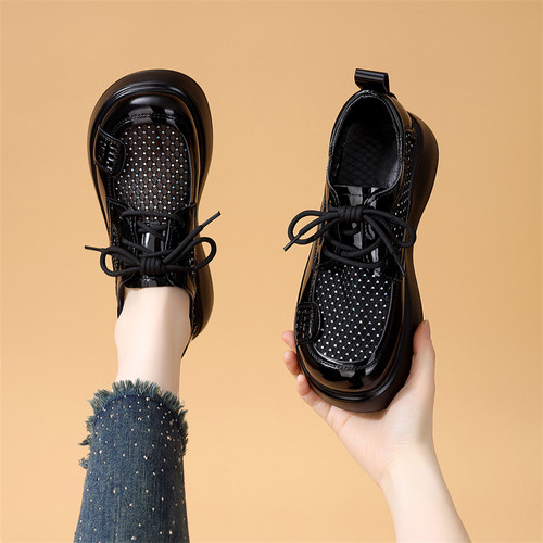 网纱镂空乐福鞋透气网鞋舒适