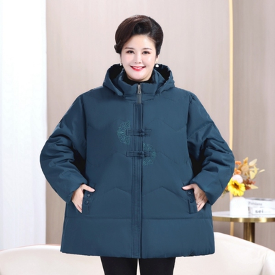 中老年加绒棉服胖妈妈装