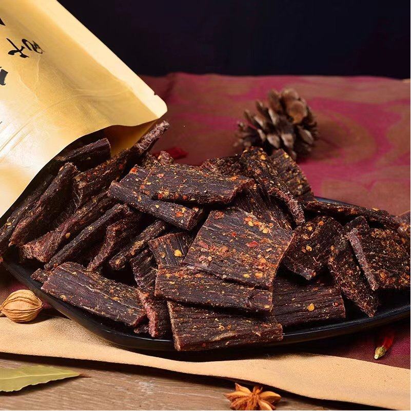 风干牛肉干内蒙古耗牦牛肉干袋装500g 正宗四川麻辣超干手撕肉干