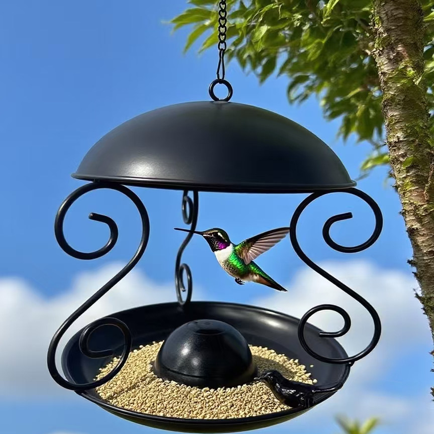 新品铁艺圆盖花芽喂鸟器户外通用蜂鸟喂食器庭院悬挂花园装饰景观,家居饰品,户外/庭院摆件,淘宝优惠券,粉丝福利购,淘宝优惠卷