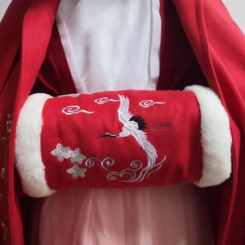 原创百搭手暖复古风暖手汉服手抄暖手筒冬季加厚保暖手捂少女毛绒