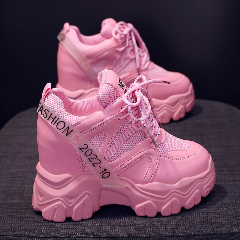 内增高老爹鞋女网面透气2025春季新款小个子厚底松糕休闲运动鞋,女鞋,老爹鞋,淘宝优惠券,粉丝福利购,淘宝优惠卷