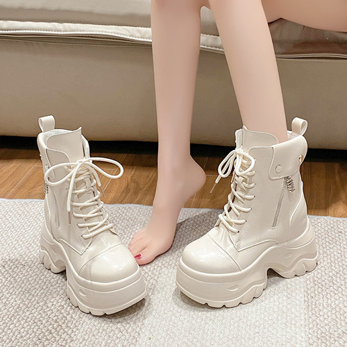 小个子松糕厚底加绒短靴