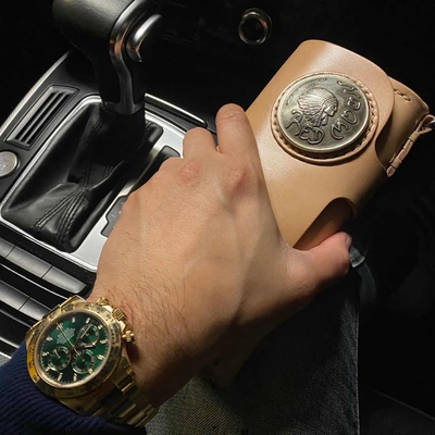 REDMOON长款钱包红月全手双扣