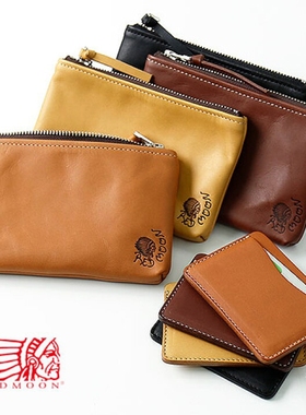 官方代理日本REDMOON红月 M-PCLC 牛皮2件套手机包钥匙包卡包手包