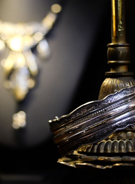 正品代理银饰18k金组合手镯