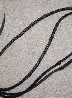 HorizonBlue牛皮鹿皮皮绳项链