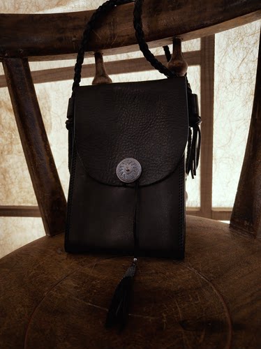 官方代理日本Horizon Blue银扣牛皮编织背带斜挎包