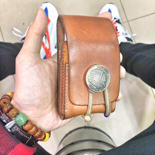 官方代理日本REDMOON红月REDMOON红月牛皮美式休闲带鹿皮绳香烟盒