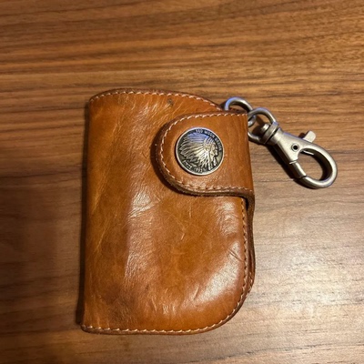 牛皮简约男女卡包短款钱包