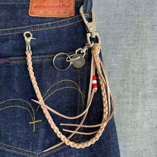 官方代理日本REDMOON红月S-OH4S 牛皮真皮4股钱包财布腰链皮绳