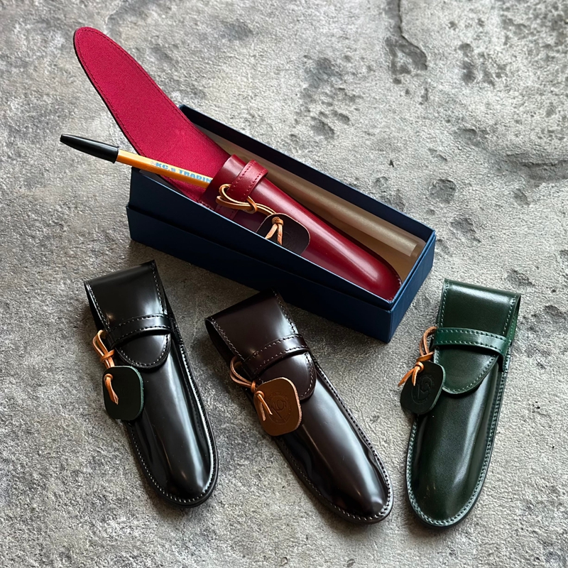 官方代理日本KC,s 新禧马臀皮马皮商务休闲耐用男士女士文具笔袋