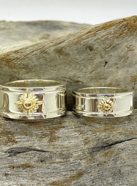 日本制正品手工银饰太阳神戒指