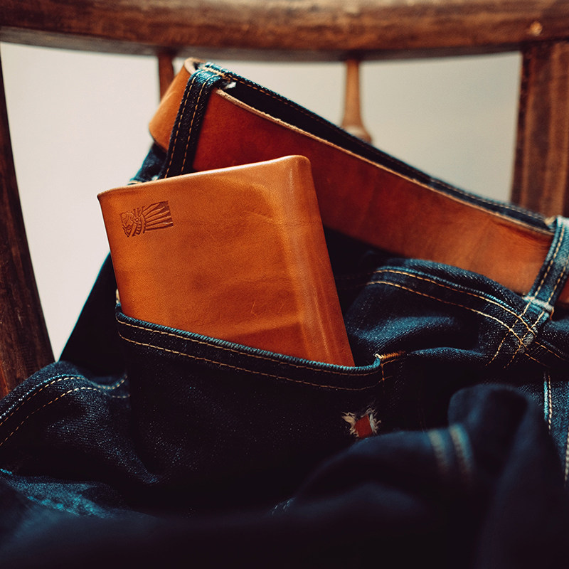 官方代理日本REDMOON红月S-GT1牛皮无缝线GHOST男女短款钱包财布