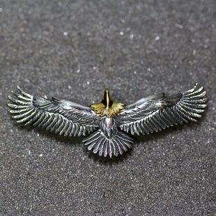 日本制正品代理Horizon Blue银饰18k金头银头5cm鹰男女项链吊坠