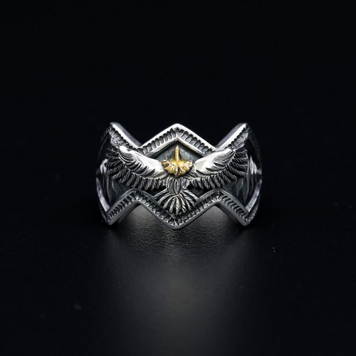 HorizonBlue925银18K金戒指