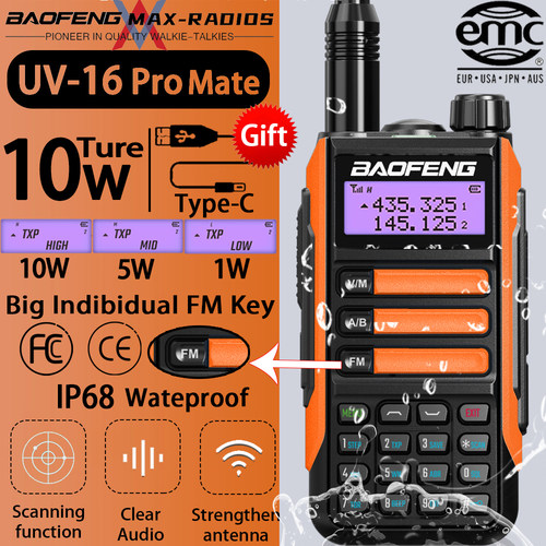 2023 BaoFeng UV-16 Pro Mate 10w High Power Walkie Talkie TYP