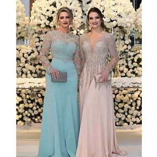 Elegant Luxury Mother Of The Bride Dresses 2021 Crystals Bea