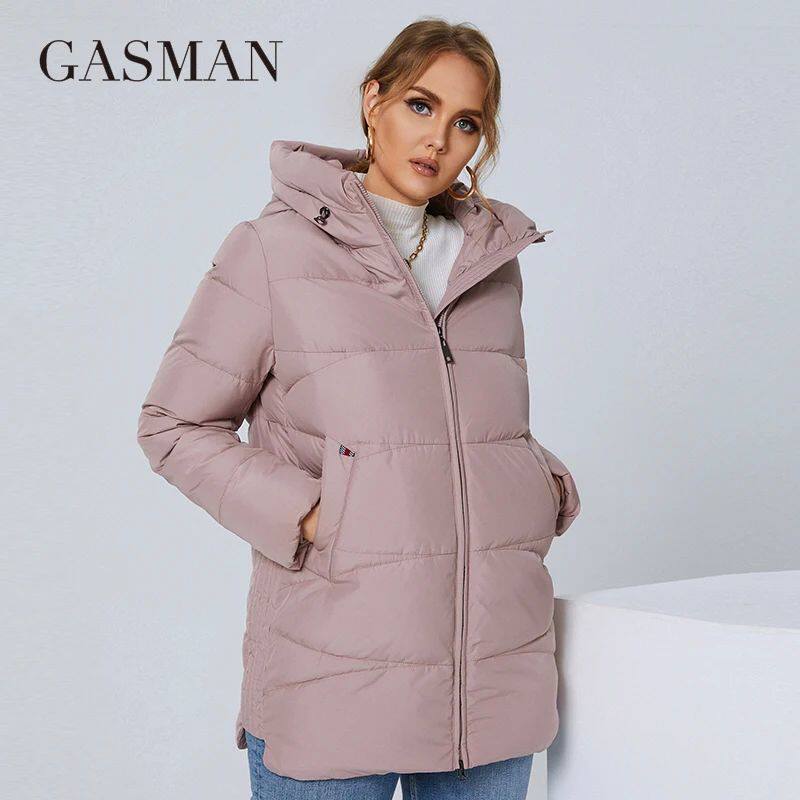 GASMAN 2022 Women's jacket Pink fashion warm women winter do图片