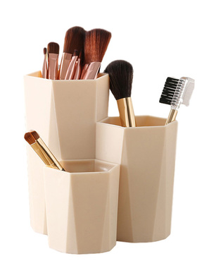 3 Lattices Makeup Brush Storage Box Desktop Organizer Dressi