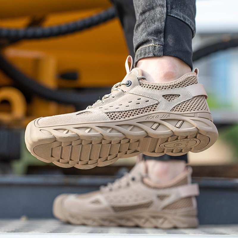 Men Safety Work Breathable Shoes Steel Toe Man Work Boots Me