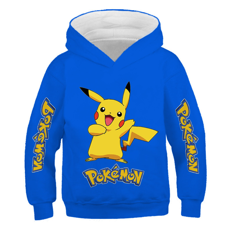 Pokemon Kids Cartoon Hoodies Pikachu Sweatshirt Long Sleeve