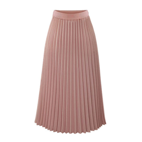 Women Long Pleated Skirt Faldas Mujer Moda  New Summer Chiff