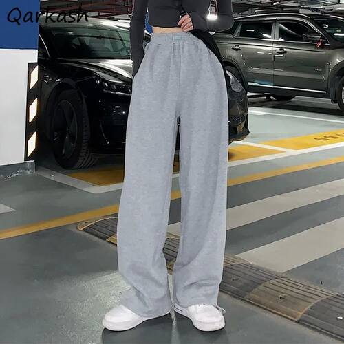 Pants Women Workout High Set Loose Ladies Leisure Elastic Wa