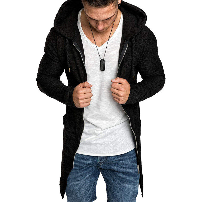 Spring Autumn Men Hooded nch Teen Casual Slim Solid Windbre - 实物图