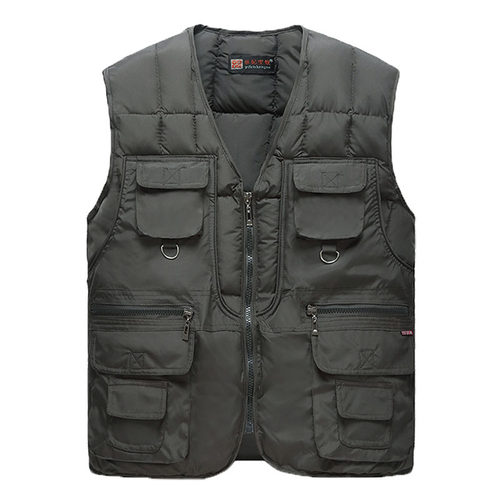 New Cotton Warm Vest Man Winter With Many Pockets Male Slee